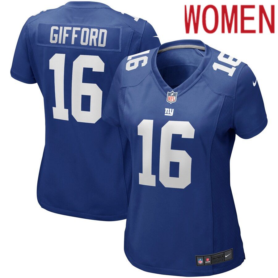 Women New York Giants 16 Frank Gifford Nike Royal Game Retired Player NFL Jersey